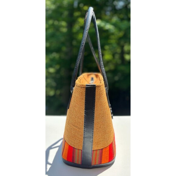 Kenyan Artisan Jute Hand Bag Purse Tote Zippered‎ Hand Made Natural Fiber Beaded - Picture 5 of 16